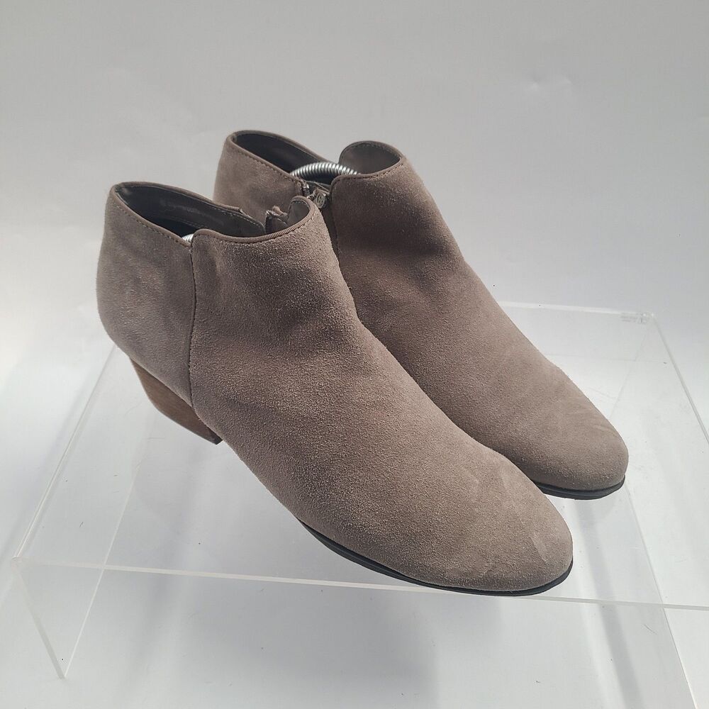 Blondo Waterproof Womens  Taupe  Ankle Zip Block Heel Booties Size 12W